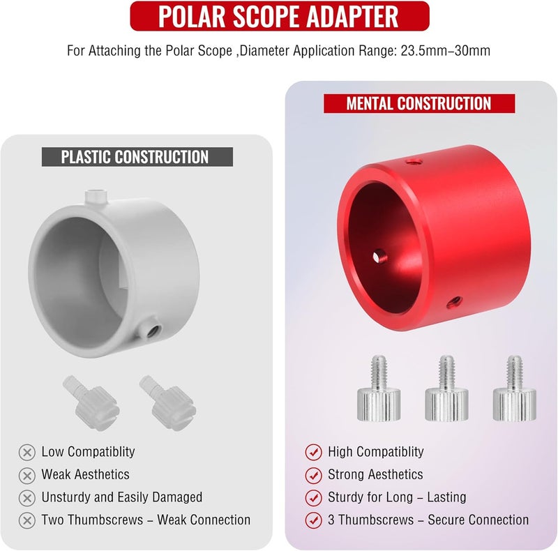 Tydeux Right Angle Viewfinder Metal Adapter for Polar Scope - Works Extremely Well with Viewfinder which Make Polar Alignment of Equatorial Mount Easy and Comfortable - Image 5